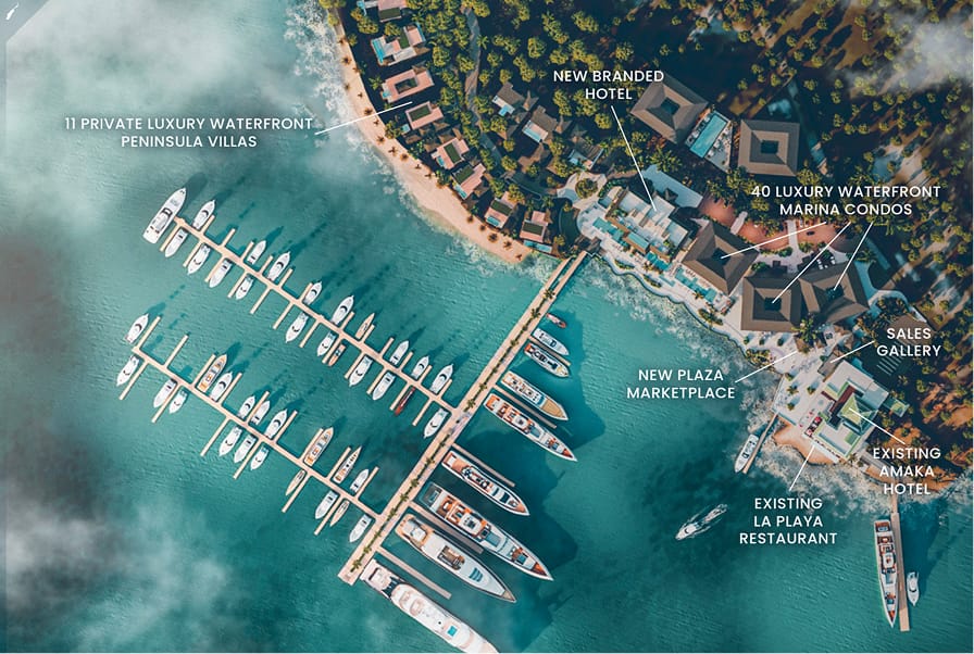 Marina Bahía Golfito master plan — marina slips, boutique hotel, waterfront residences, and plaza, Golfito Costa Rica
